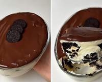 Pavê de Oreo com Leite Ninho cremoso e irresistível: uma sobremesa gelada que derrete na boca e conquista à primeira colherada
