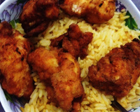 Frango empanado com maionese