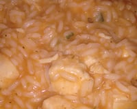Risoto de frango com queijo