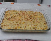 Arroz de forno com requeijão e queijo