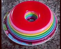 Gelatina colorida em camadas