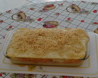 Batata recheada em travessa