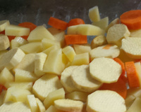 Pintado ao forno com legumes