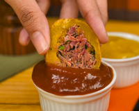 Bolinho de abóbora com carne-seca