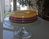 Gelatinas coloridas em camadas