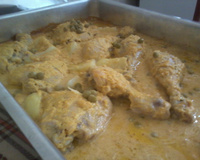 Frango assado ao creme de leite