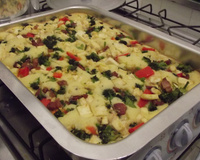 Torta de brócolis com ricota e bacon