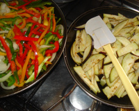 Salada de berinjela e pimentão