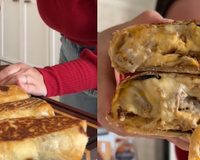 Depois que fiz esse burrito caseiro, nunca mais quis outro: tem casquinha crocante e recheio cremosíssimo