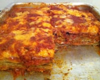 Lasanha de berinjela à milanesa