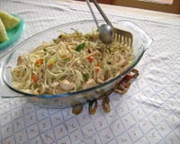 Macarrão alho e óleo com frango