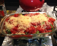 Panqueca de espinafre com recheio de palmito