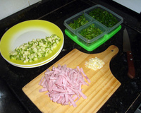 Penne ao molho branco de presunto e abobrinha Italiana