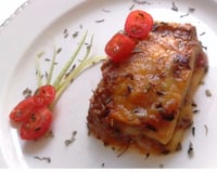 Lasanha de berinjela com biomassa de banana verde