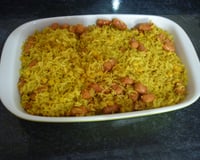 Lingüiça de frango com arroz