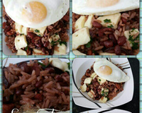 Baião de dois e ovo de galinha caipira