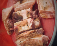 Costela de porco assada no micro-ondas