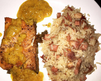 Salmão com molho de maracujá