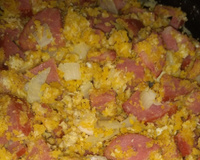 Mexido de ovos com farofa