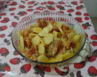 Frango assado com batata