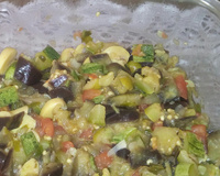 Antepasto de berinjela ao forno de microondas