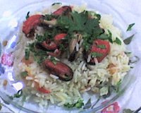 Arroz com mexilhão