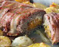 Rolo de carne com batata doce