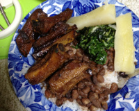 Costela com mandioca