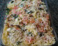 Macarrão ao forno com bacon e mussarela