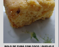 Bolo de fubá com coco,queijo parmesão e castanhas-do-pará