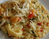 Risoto de camarão e lula