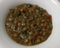 Sopa de lentilhas com bacon