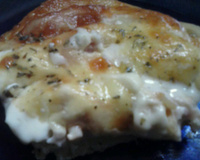 Torta aberta de presunto e queijo