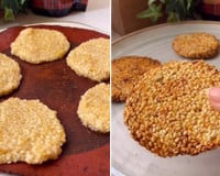 Apenas 2 ingredientes: biscoitinho crocante de gergelim e banana sem açúcar para o lanche da tarde