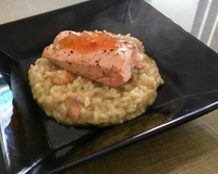 Risoto de limão siciliano com filé de salmão