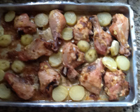 Coxa e sobrecoxa de frango assado