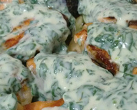 Salmão com molho de espinafre