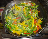 Salada de berinjela e pimentão