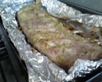 Costela de porco com souflé de couve- flor, queijo minas e palmito