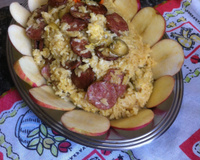 Risoto de abobrinha com linguiça defumada