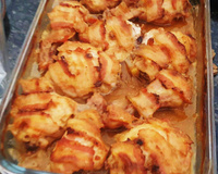 Frango na cerveja com bacon