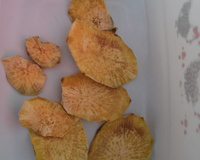 Chips de batata doce de micro-ondas