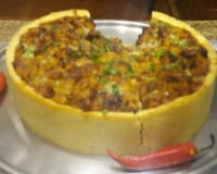 Torta de carne seca com banana da terra