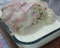 Couve-flor recheado com molho branco