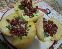 Batata recheada de micro-ondas