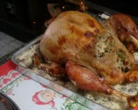 Peru recheado com farofa mista