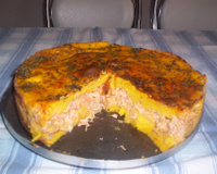 Torta de frango com creme de cenoura