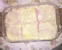 Macarrão com presunto e molho branco