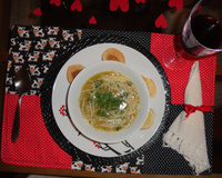 Caldo de ervilha com frango