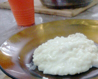 Risoto de frango com creme de leite